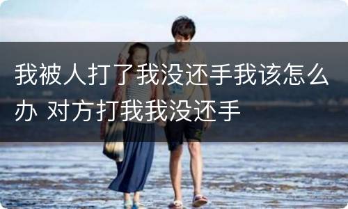 我被人打了我没还手我该怎么办 对方打我我没还手