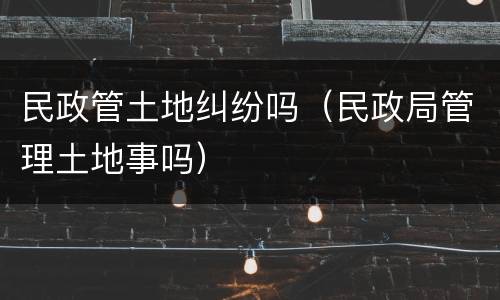 民政管土地纠纷吗（民政局管理土地事吗）