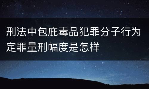 刑法中包庇毒品犯罪分子行为定罪量刑幅度是怎样