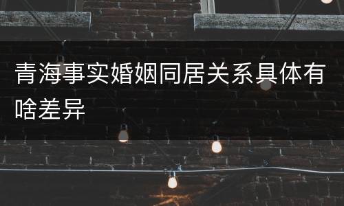 青海事实婚姻同居关系具体有啥差异
