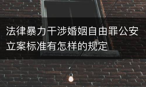法律暴力干涉婚姻自由罪公安立案标准有怎样的规定