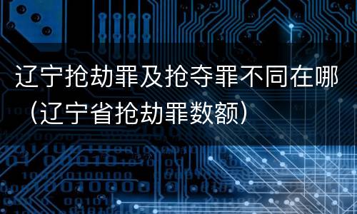 辽宁抢劫罪及抢夺罪不同在哪（辽宁省抢劫罪数额）