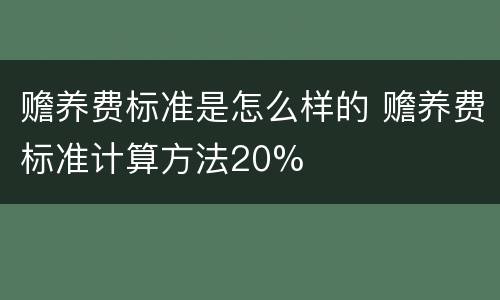 赡养费标准是怎么样的 赡养费标准计算方法20%