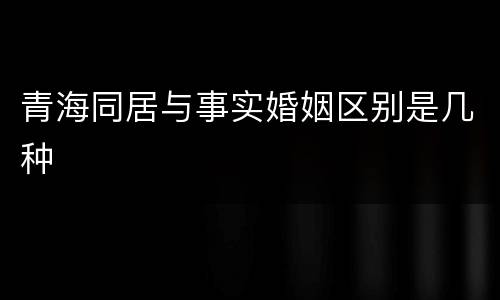 青海同居与事实婚姻区别是几种