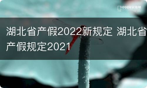 湖北省产假2022新规定 湖北省产假规定2021