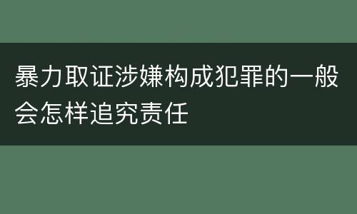 暴力取证涉嫌构成犯罪的一般会怎样追究责任