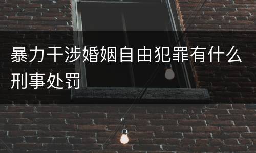 暴力干涉婚姻自由犯罪有什么刑事处罚