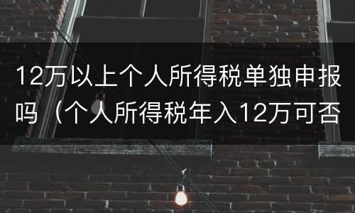 12万以上个人所得税单独申报吗（个人所得税年入12万可否自主申报）