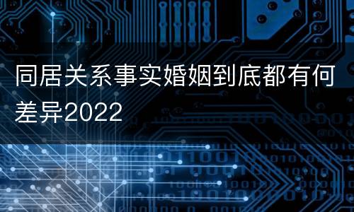 同居关系事实婚姻到底都有何差异2022