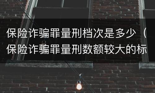 保险诈骗罪量刑档次是多少（保险诈骗罪量刑数额较大的标准）