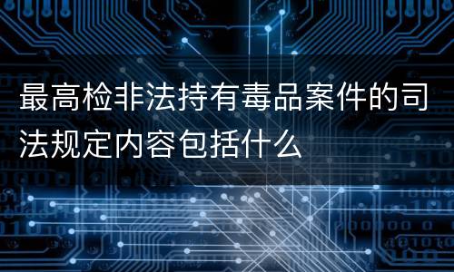 最高检非法持有毒品案件的司法规定内容包括什么