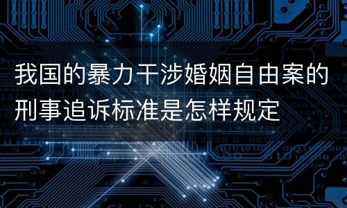 我国的暴力干涉婚姻自由案的刑事追诉标准是怎样规定