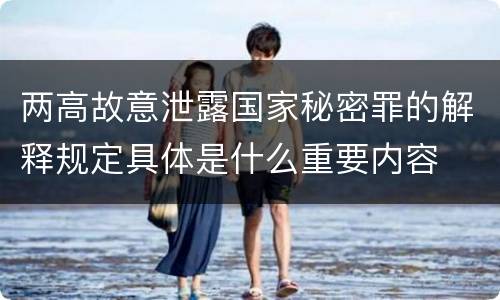 两高故意泄露国家秘密罪的解释规定具体是什么重要内容