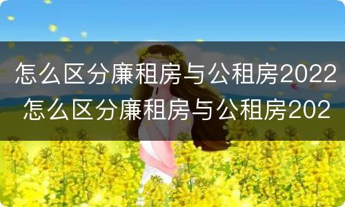 怎么区分廉租房与公租房2022 怎么区分廉租房与公租房2022区别