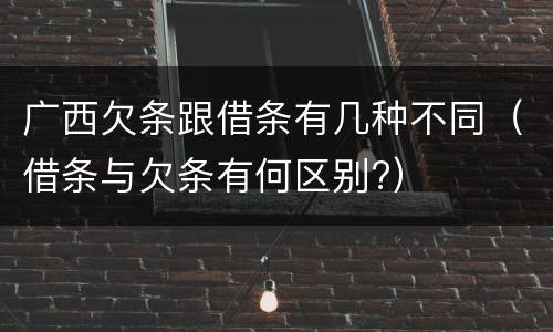 广西欠条跟借条有几种不同（借条与欠条有何区别?）