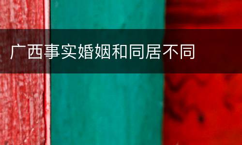 广西事实婚姻和同居不同
