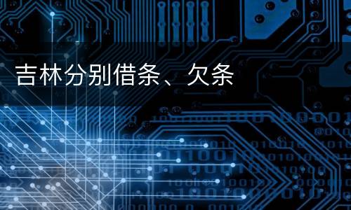 吉林分别借条、欠条