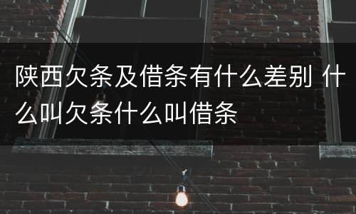 陕西欠条及借条有什么差别 什么叫欠条什么叫借条