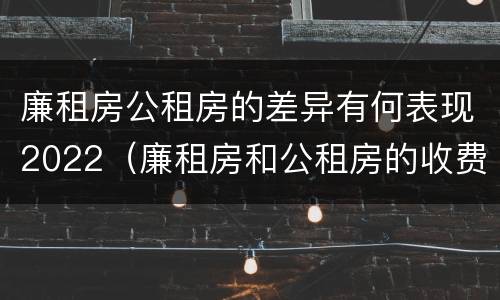 廉租房公租房的差异有何表现2022（廉租房和公租房的收费标准）