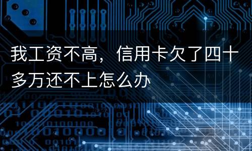 我工资不高，信用卡欠了四十多万还不上怎么办