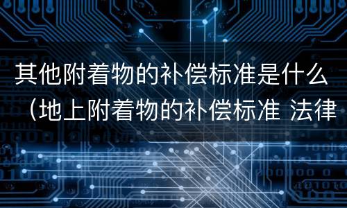 其他附着物的补偿标准是什么（地上附着物的补偿标准 法律规定）