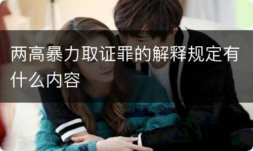 两高暴力取证罪的解释规定有什么内容
