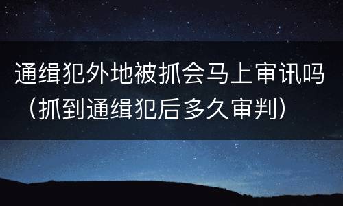 通缉犯外地被抓会马上审讯吗（抓到通缉犯后多久审判）