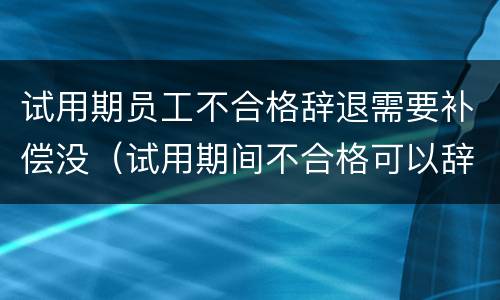 试用期员工不合格辞退需要补偿没（试用期间不合格可以辞退员工吗）
