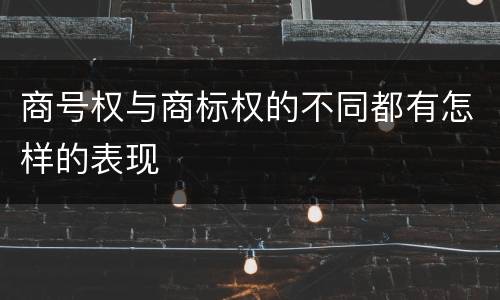 商号权与商标权的不同都有怎样的表现