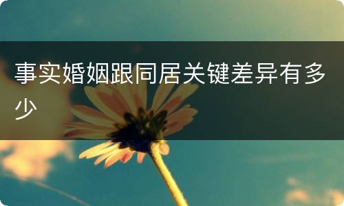 事实婚姻跟同居关键差异有多少