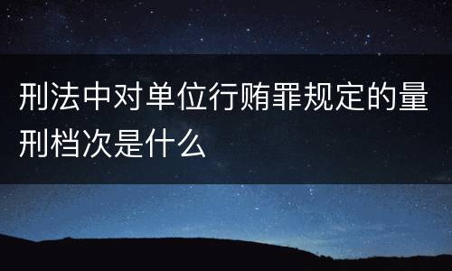 刑法中对单位行贿罪规定的量刑档次是什么