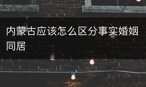 内蒙古应该怎么区分事实婚姻同居