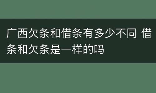 广西欠条和借条有多少不同 借条和欠条是一样的吗