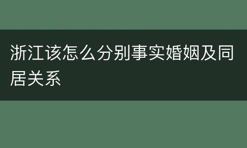 浙江该怎么分别事实婚姻及同居关系