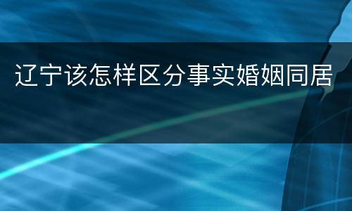 辽宁该怎样区分事实婚姻同居