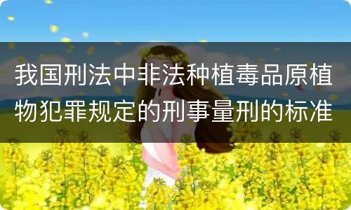 我国刑法中非法种植毒品原植物犯罪规定的刑事量刑的标准有哪些