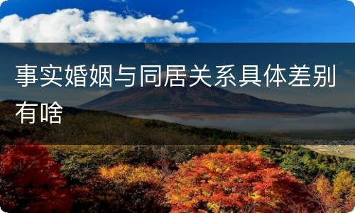 事实婚姻与同居关系具体差别有啥
