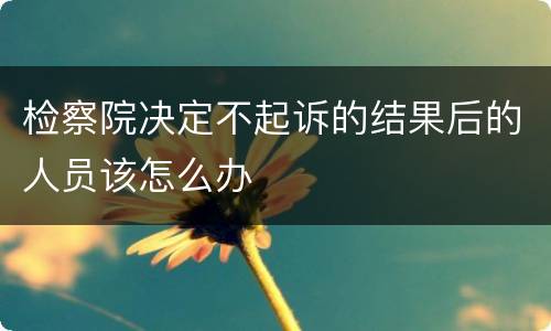 检察院决定不起诉的结果后的人员该怎么办