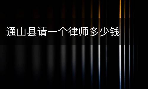 通山县请一个律师多少钱