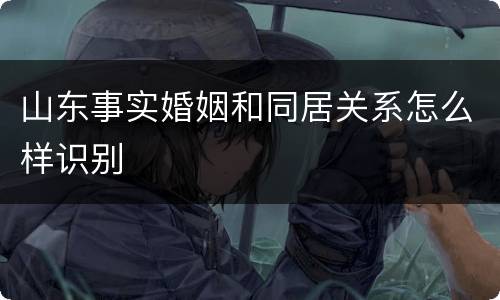 山东事实婚姻和同居关系怎么样识别