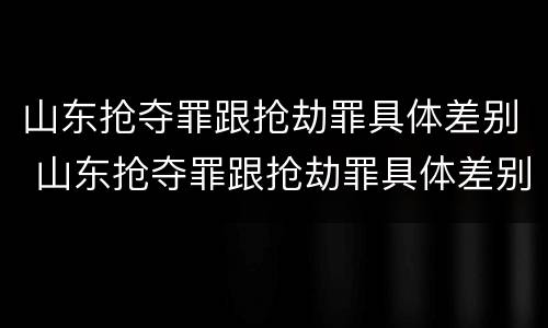 山东抢夺罪跟抢劫罪具体差别 山东抢夺罪跟抢劫罪具体差别大吗