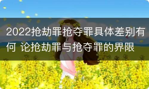 2022抢劫罪抢夺罪具体差别有何 论抢劫罪与抢夺罪的界限