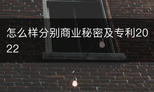 怎么样分别商业秘密及专利2022