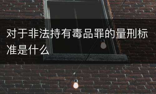 对于非法持有毒品罪的量刑标准是什么