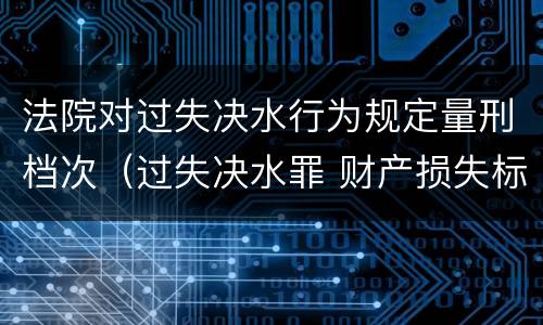法院对过失决水行为规定量刑档次（过失决水罪 财产损失标准）