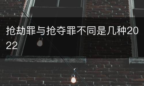 抢劫罪与抢夺罪不同是几种2022