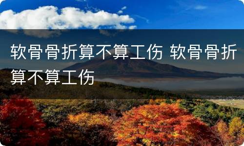 软骨骨折算不算工伤 软骨骨折算不算工伤