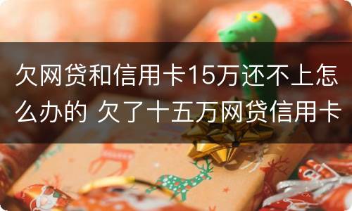欠网贷和信用卡15万还不上怎么办的 欠了十五万网贷信用卡