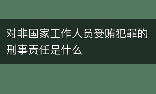 对非国家工作人员受贿犯罪的刑事责任是什么
