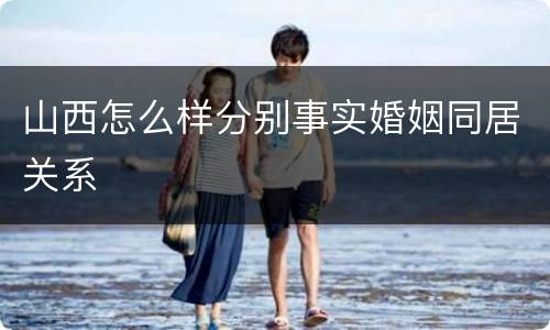 山西怎么样分别事实婚姻同居关系